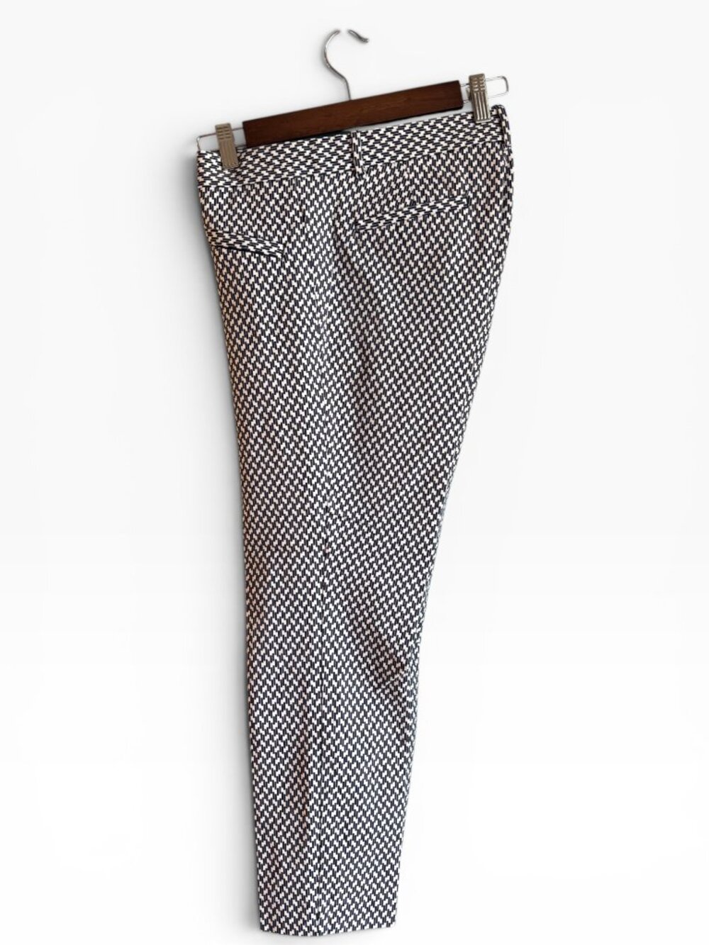 GAP Navy White Geometric Print Ankle Pants Stretch Slim Career Size 12 - Picture 8 of 15